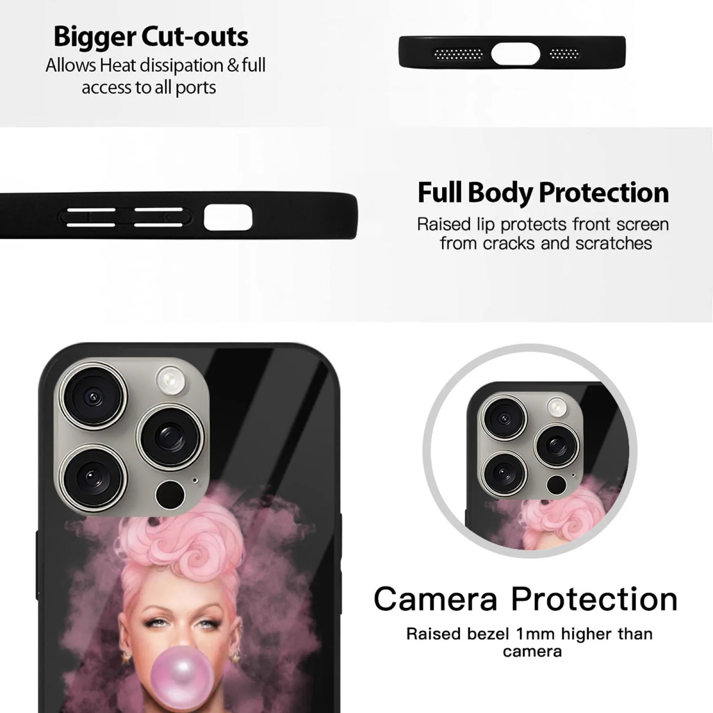 Bubblegum Tour 2023 Summer Pink P Nk P Nk Carnival 1 Phone Cases For Iphone 11 12 13 14 15 16 Pro Max Plus Tempered Glass Cover