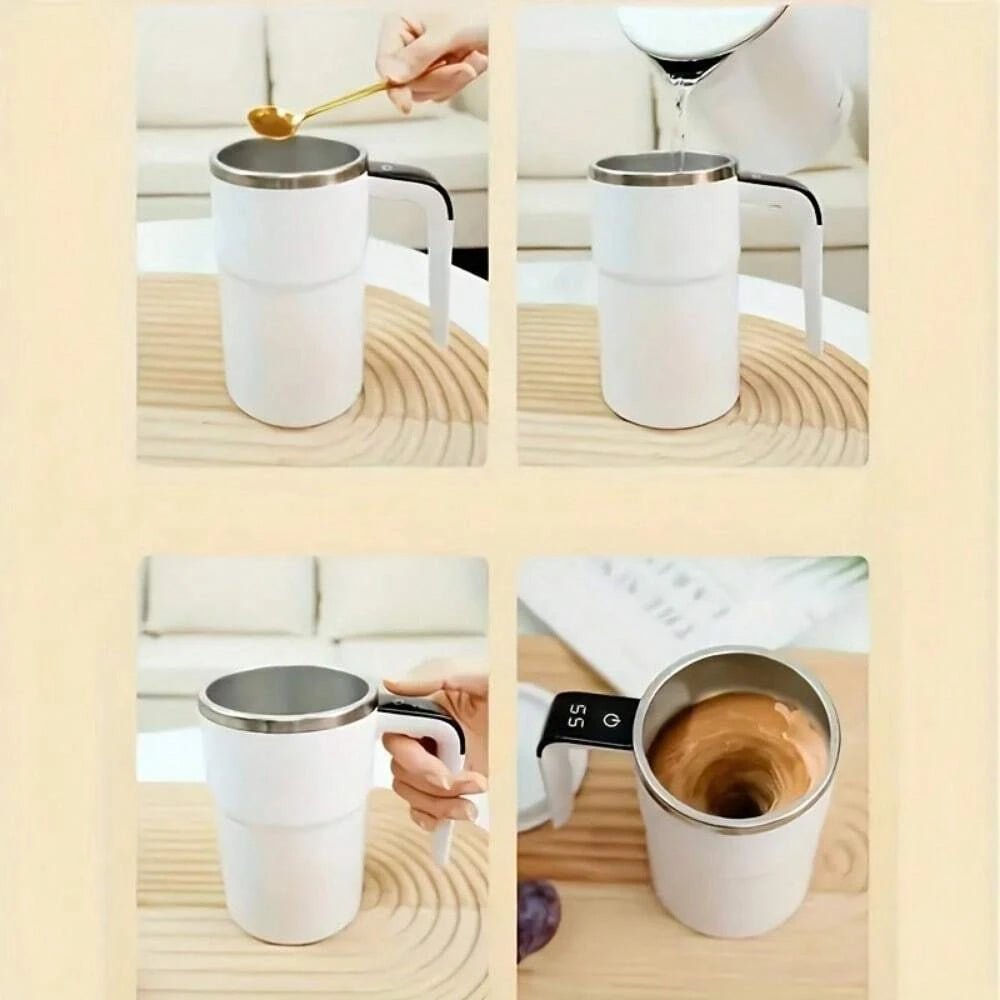 380ML Mini Electric Coffee Self Mixing Mug IP67 Waterproof Food Safe Coffee Mug USB Rechargeable Automatic Magnetic Cup For Tea