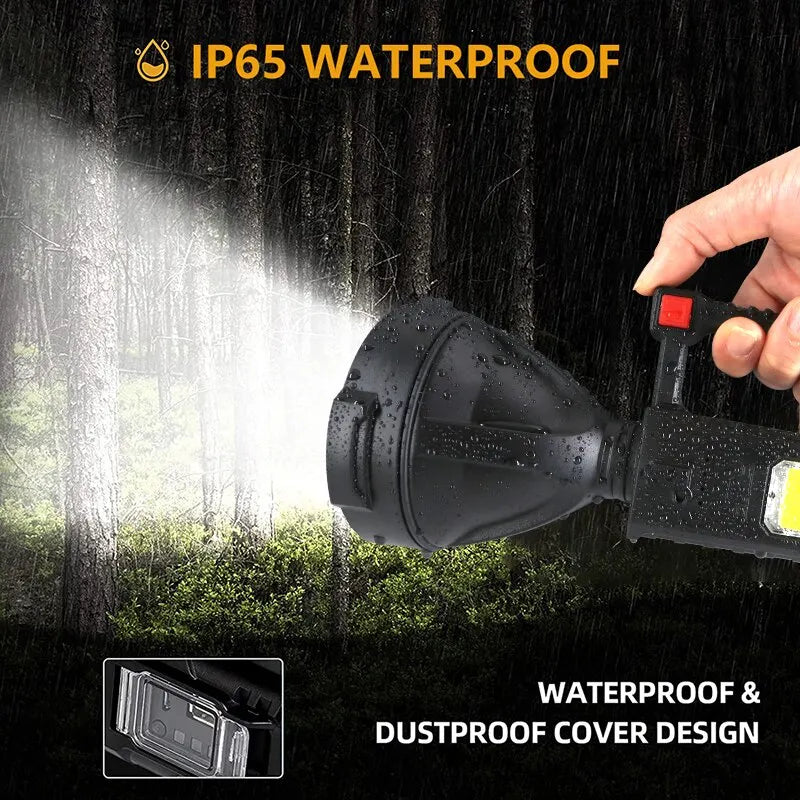 High Power LED Flashlight Waterproof Fishing Lantern Torch USB Rechargeable Powerful Spotlight Searchlight Camping Lamp