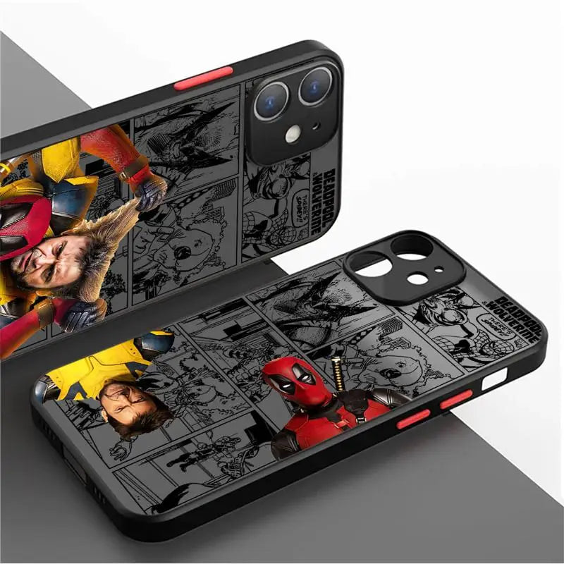 Marvel Deadpool And Wolverine Clear Matte Phone Case for Apple iPhone 16 15 14 13 12 11 pro Max 13 12 Mini XS XR X 7 8plus Cover