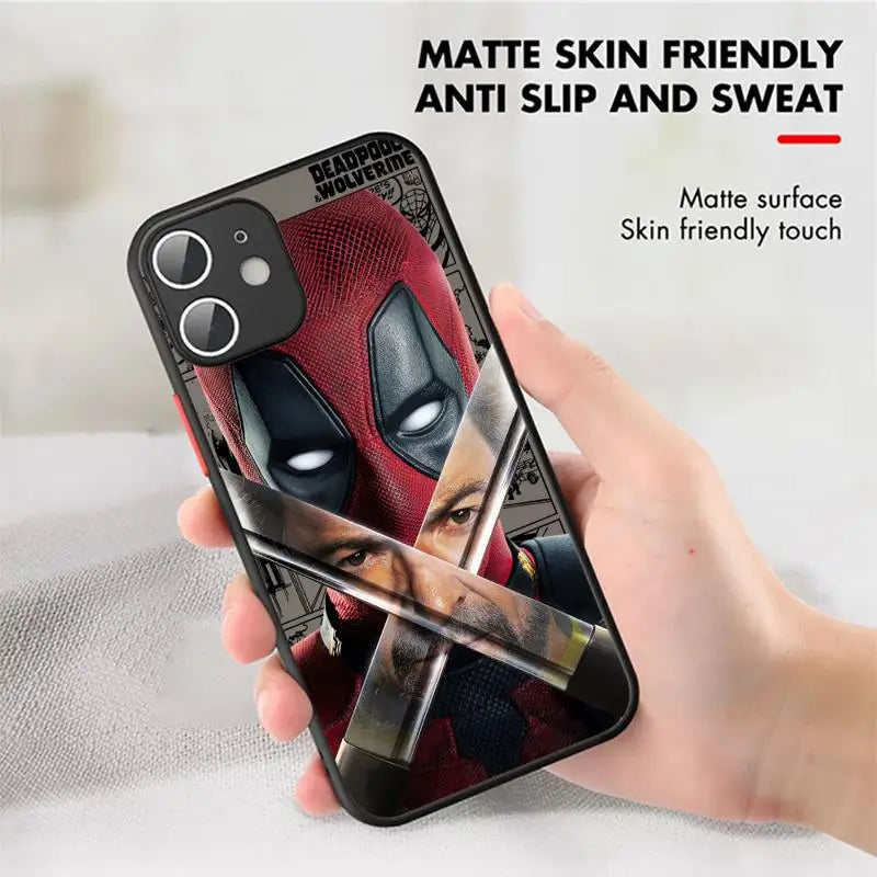 Marvel Deadpool And Wolverine Clear Matte Phone Case for Apple iPhone 16 15 14 13 12 11 pro Max 13 12 Mini XS XR X 7 8plus Cover