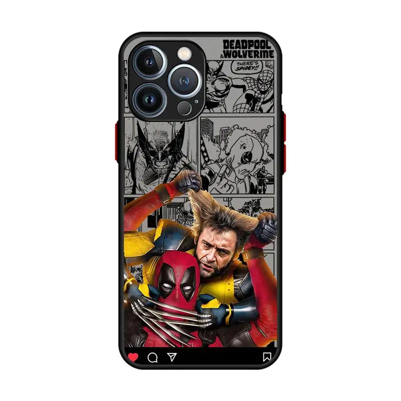 Marvel Deadpool And Wolverine Clear Matte Phone Case for Apple iPhone 16 15 14 13 12 11 pro Max 13 12 Mini XS XR X 7 8plus Cover