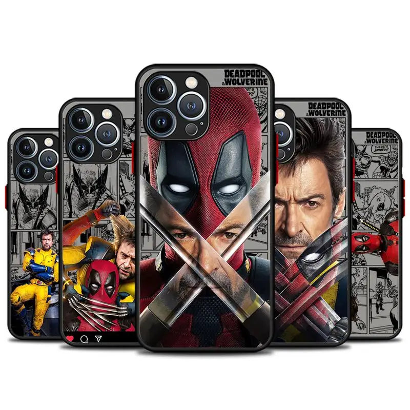 Marvel Deadpool And Wolverine Clear Matte Phone Case for Apple iPhone 16 15 14 13 12 11 pro Max 13 12 Mini XS XR X 7 8plus Cover